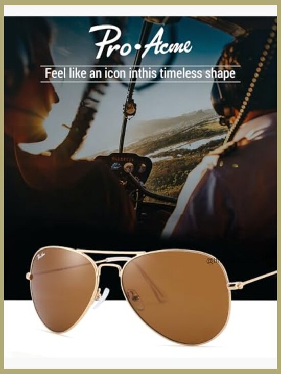 Classic Aviator Sunglasses with Glass Lenses and Metal Frame main image 4